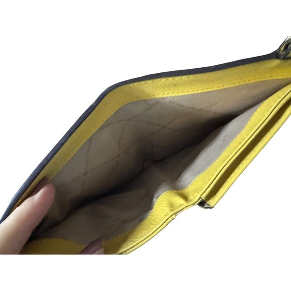 Michael Kors Yellow Saffiano Leather Double-Zip Wallet With Card Slots & ID Wind - Picture 10 of 10